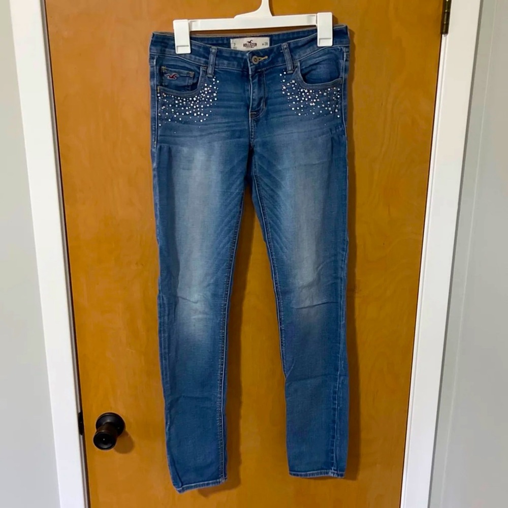 Bedazzled hollister skinny jeans